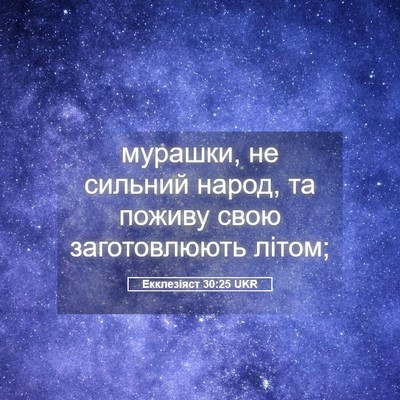 Picture 05 - Екклезіяст 30:25 UKR - мурашки, не сильний народ, - Bible Verse Picture