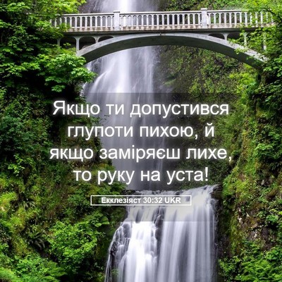 Picture 05 - Екклезіяст 30:32 UKR - Якщо ти допустився глупоти - Bible Verse Picture