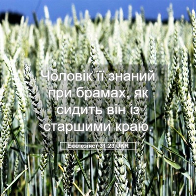 Picture 05 - Екклезіяст 31:23 UKR - Чоловік її знаний при - Bible Verse Picture