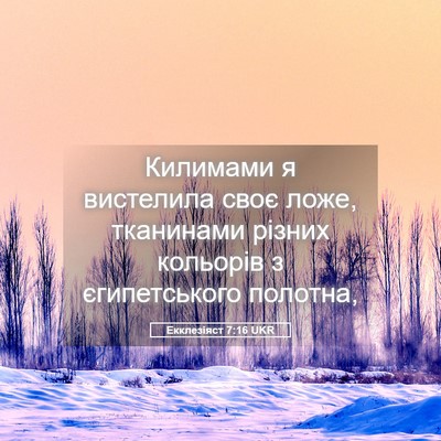 Picture 05 - Екклезіяст 7:16 UKR - Килимами я вистелила своє - Bible Verse Picture
