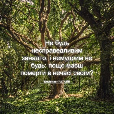 Picture 05 - Екклезіяст 7:17 UKR - Не будь несправедливим - Bible Verse Picture