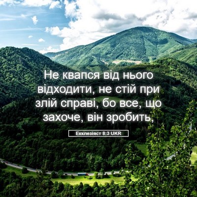 Picture 05 - Екклезіяст 8:3 UKR - Не квапся від нього - Bible Verse Picture