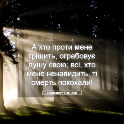 Picture 05 - Екклезіяст 8:36 UKR - А хто проти мене грішить, - Bible Verse Picture