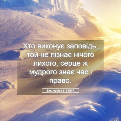 Picture 05 - Екклезіяст 8:5 UKR - Хто виконує заповідь, той - Bible Verse Picture