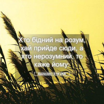 Picture 05 - Екклезіяст 9:16 UKR - Хто бідний на розум, хай - Bible Verse Picture