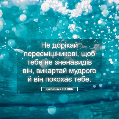 Picture 05 - Екклезіяст 9:8 UKR - Не дорікай пересмішникові, - Bible Verse Picture