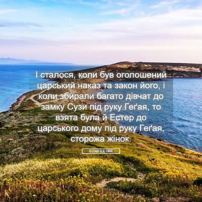 Picture 05 - Естер 2:8 UKR - І сталося, коли був - Bible Verse Picture