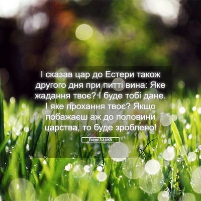 Picture 05 - Естер 7:2 UKR - І сказав цар до Естери - Bible Verse Picture