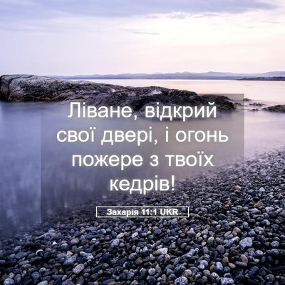 Picture 05 - Захарія 11:1 UKR - Ліване, відкрий свої двері, - Bible Verse Picture