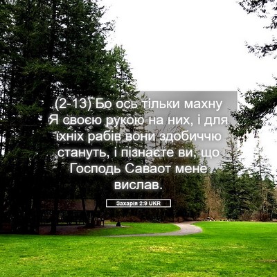 Picture 05 - Захарія 2:9 UKR - (2-13) Бо ось тільки махну Я - Bible Verse Picture
