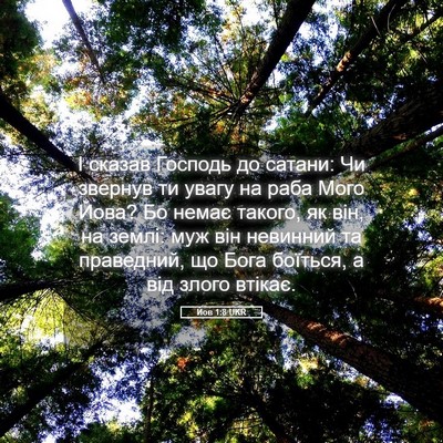 Picture 05 - Йов 1:8 UKR - І сказав Господь до сатани: - Bible Verse Picture