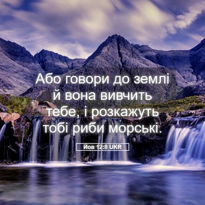 Picture 05 - Йов 12:8 UKR - Або говори до землі й вона - Bible Verse Picture