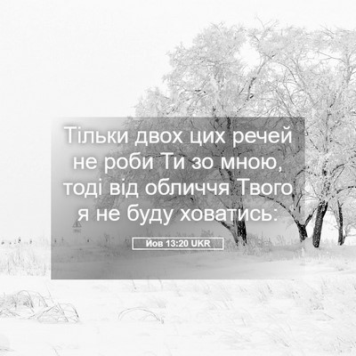 Picture 05 - Йов 13:20 UKR - Тільки двох цих речей не - Bible Verse Picture