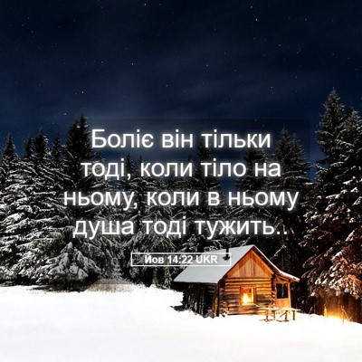 Picture 05 - Йов 14:22 UKR - Боліє він тільки тоді, коли - Bible Verse Picture