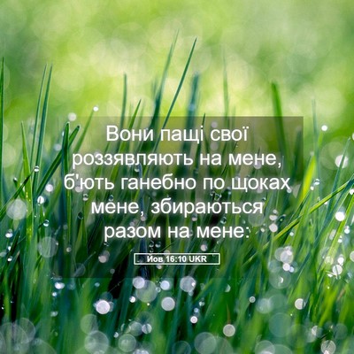 Picture 05 - Йов 16:10 UKR - Вони пащі свої роззявляють - Bible Verse Picture