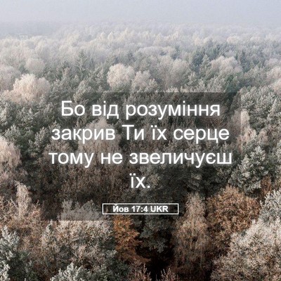 Picture 05 - Йов 17:4 UKR - Бо від розуміння закрив Ти - Bible Verse Picture