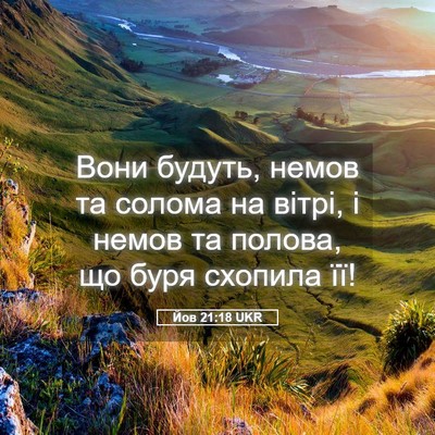 Picture 05 - Йов 21:18 UKR - Вони будуть, немов та - Bible Verse Picture