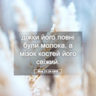 Picture 05 - Йов 21:24 UKR - діжки його повні були - Bible Verse Picture