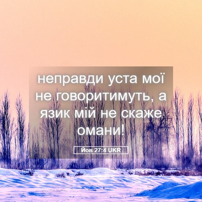 Picture 05 - Йов 27:4 UKR - неправди уста мої не - Bible Verse Picture