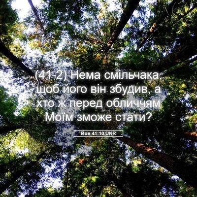 Picture 05 - Йов 41:10 UKR - (41-2) Нема смільчака, щоб - Bible Verse Picture