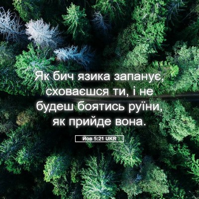 Picture 05 - Йов 5:21 UKR - Як бич язика запанує, - Bible Verse Picture