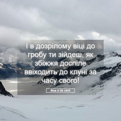 Picture 05 - Йов 5:26 UKR - І в дозрілому віці до гробу - Bible Verse Picture