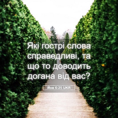 Picture 05 - Йов 6:25 UKR - Які гострі слова - Bible Verse Picture