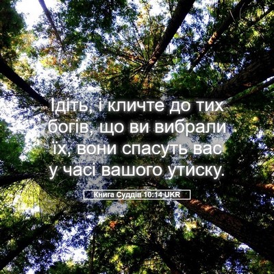 Picture 05 - Книга Суддів 10:14 UKR - Ідіть, і кличте до тих - Bible Verse Picture