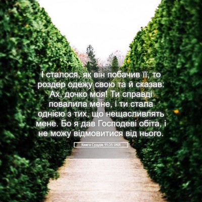 Picture 05 - Книга Суддів 11:35 UKR - І сталося, як він побачив - Bible Verse Picture