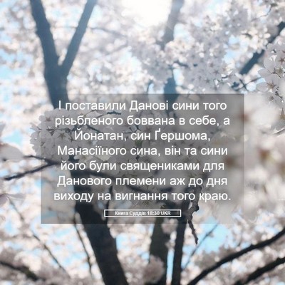 Picture 05 - Книга Суддів 18:30 UKR - І поставили Данові сини - Bible Verse Picture