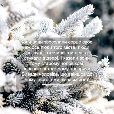 Picture 05 - Книга Суддів 19:22 UKR - Коли вони звеселили серце - Bible Verse Picture