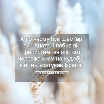 Picture 05 - Книга Суддів 3:31 UKR - А по ньому був Шамґар, син - Bible Verse Picture