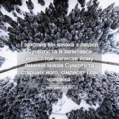 Picture 05 - Книга Суддів 8:14 UKR - І захопив він юнака з людей - Bible Verse Picture