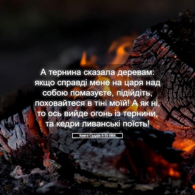 Picture 05 - Книга Суддів 9:15 UKR - А тернина сказала деревам: - Bible Verse Picture