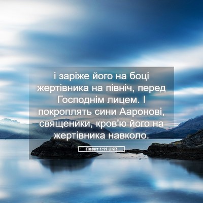 Picture 05 - Левит 1:11 UKR - і заріже його на боці - Bible Verse Picture