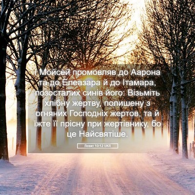 Picture 05 - Левит 10:12 UKR - І Мойсей промовляв до - Bible Verse Picture