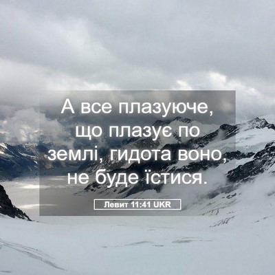 Picture 05 - Левит 11:41 UKR - А все плазуюче, що плазує - Bible Verse Picture