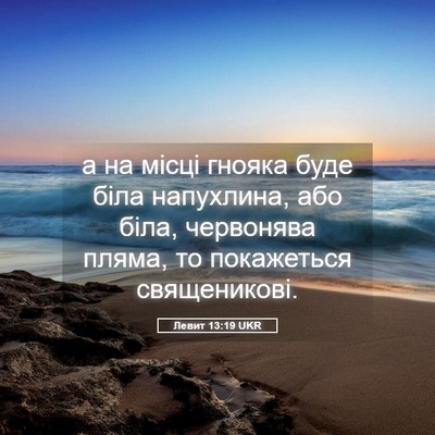 Picture 05 - Левит 13:19 UKR - а на місці гнояка буде біла - Bible Verse Picture