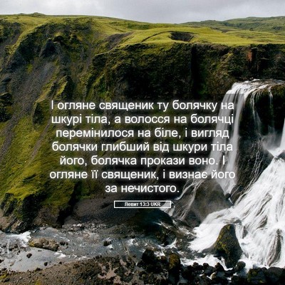 Picture 05 - Левит 13:3 UKR - І огляне священик ту - Bible Verse Picture