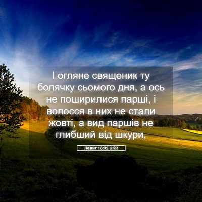 Picture 05 - Левит 13:32 UKR - І огляне священик ту - Bible Verse Picture
