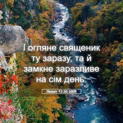 Picture 05 - Левит 13:50 UKR - І огляне священик ту - Bible Verse Picture