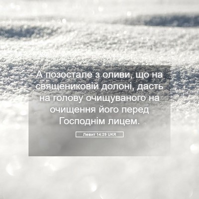 Picture 05 - Левит 14:29 UKR - А позостале з оливи, що на - Bible Verse Picture