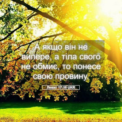 Picture 05 - Левит 17:16 UKR - А якщо він не випере, а тіла - Bible Verse Picture