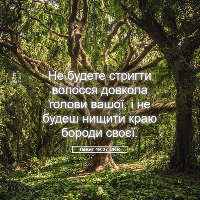 Picture 05 - Левит 19:27 UKR - Не будете стригти волосся - Bible Verse Picture