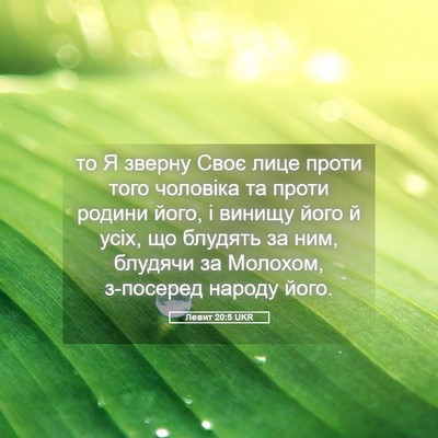Picture 05 - Левит 20:5 UKR - то Я зверну Своє лице проти - Bible Verse Picture