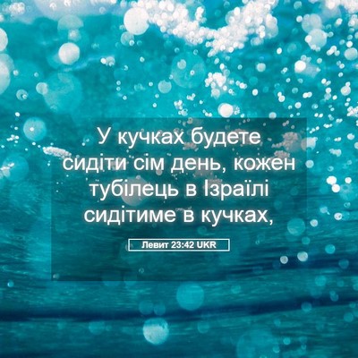 Picture 05 - Левит 23:42 UKR - У кучках будете сидіти сім - Bible Verse Picture