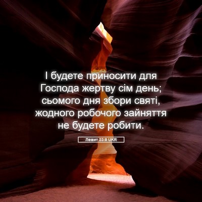 Picture 05 - Левит 23:8 UKR - І будете приносити для - Bible Verse Picture