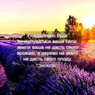 Picture 05 - Левит 26:20 UKR - І надаремно буде - Bible Verse Picture