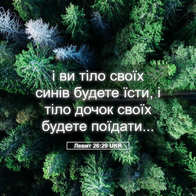 Picture 05 - Левит 26:29 UKR - і ви тіло своїх синів - Bible Verse Picture