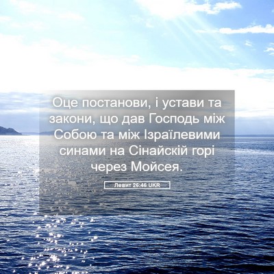 Picture 05 - Левит 26:46 UKR - Оце постанови, і устави та - Bible Verse Picture